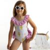 Picture of  Meia Pata Girls Cozumel Ice Cream Swimsuit - White Pink