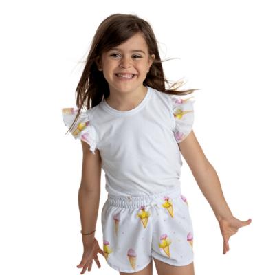 Picture of Meia Pata Girls Sporty Ice Cream Shorts Set - White Pink