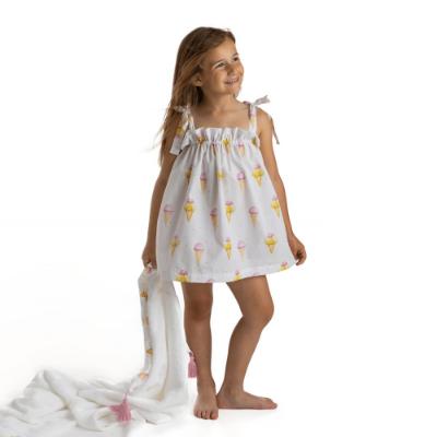 Picture of Meia Pata Girls Ice Cream Beach Dress - White Pink