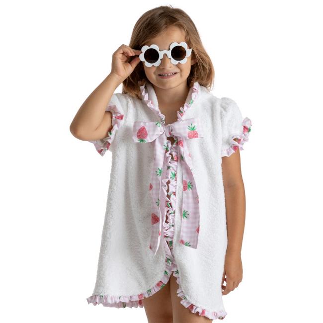 Picture of Meia Pata Girls Strawberry Cover-Up - White 