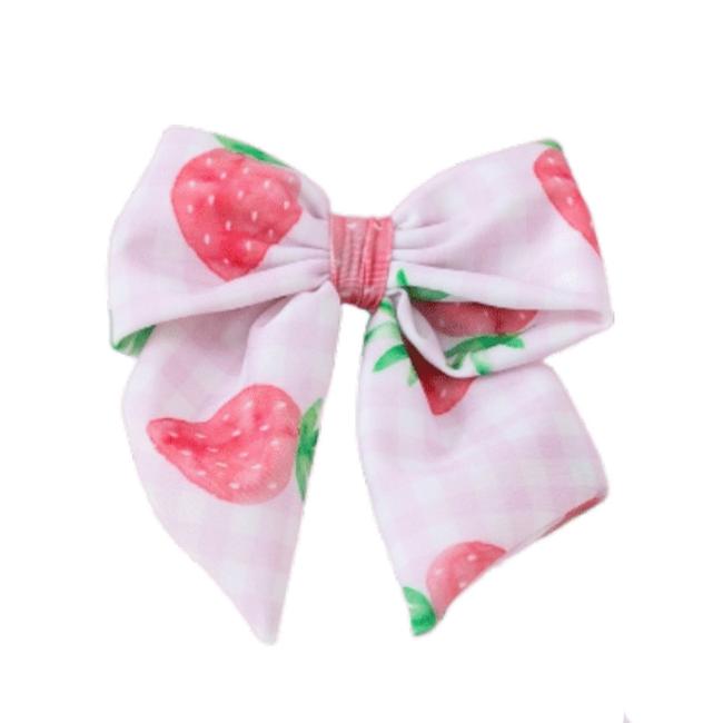Picture of Meia Pata Girls Beach Hair Bow Strawberry - Pink
