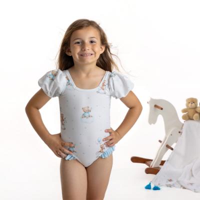 Picture of Meia Pata Girls Coral Sleeved Teddy Swimsuit - Blue 