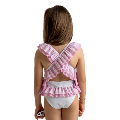 Picture of  Meia Pata Girls Cozumel Ballerina Swimsuit - White Pink