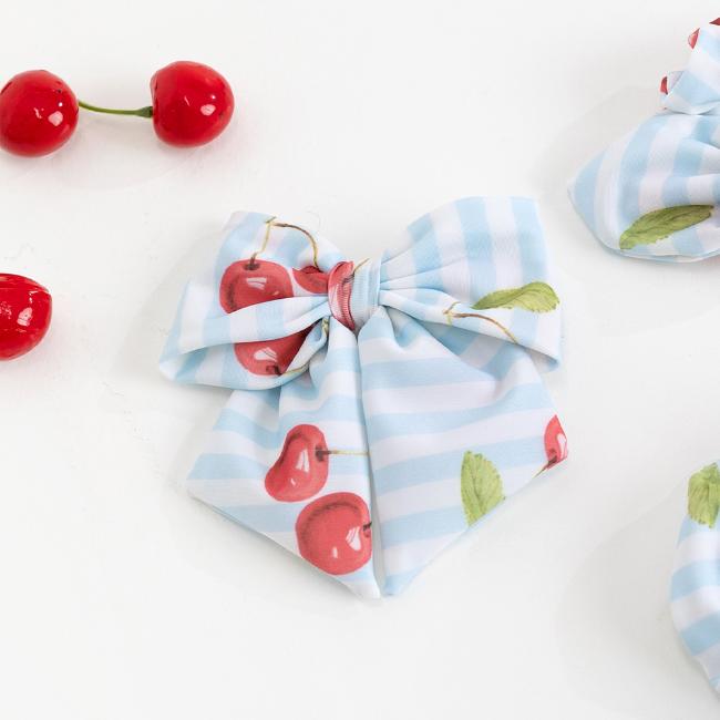 Picture of Meia Pata Girls Beach Hair Bow Cherries - Red