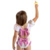 Picture of Meia Pata Girls Coral Sleeved Donuts Swimsuit - White Pink