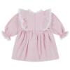 Picture of Deolinda Baby Girls Lucy Ruffle Dress With Lace Frill - Pink Marl