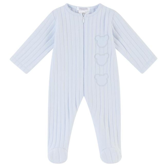 Picture of Deolinda Baby Boys Benny Teddy Applique All In One - Pale Blue