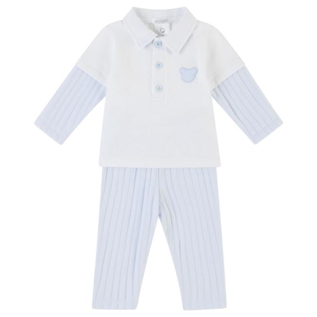 Picture of Deolinda Baby Boys Benny Teddy Trousers & Top Set X 2 - Pale Blue