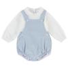 Picture of Deolinda Baby Boys James Dungaree Bloomers & Embroidered Collar Top - Dusty Blue 
