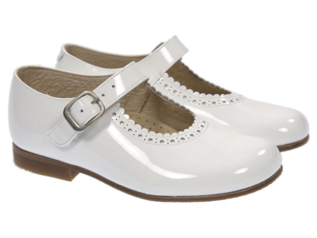 Picture of Panache Girls Mary Jane Shoe - White Patent