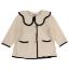 Picture of Marae Girls Wool Coat With Scallop Collar - Ivory Navy