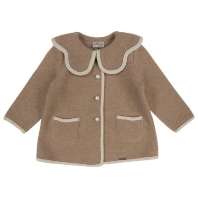 Picture of Marae Girls Wool Coat With Scallop Collar - Camel Ivory