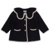 Picture of Marae Girls Wool Coat With Scallop Collar - Navy Ivory