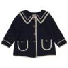 Picture of Marae Girls Wool Coat With Oversized Sailor Collar - Navy Ivory 