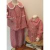 Picture of Salero Girls Gingerbread Man Pocket Gingham Pyjamas - Red White