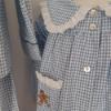 Picture of Salero Girls Gingerbread Man Pocket Gingham Pyjamas - Blue White