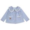 Picture of Salero Girls Gingerbread Man Pocket Gingham Pyjamas - Blue White