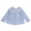 Picture of Salero Girls Gingerbread Man Pocket Gingham Pyjamas - Blue White