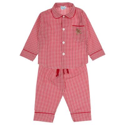 Picture of Salero Boys Gingerbread Man Pocket Gingham Pyjamas - Red White 