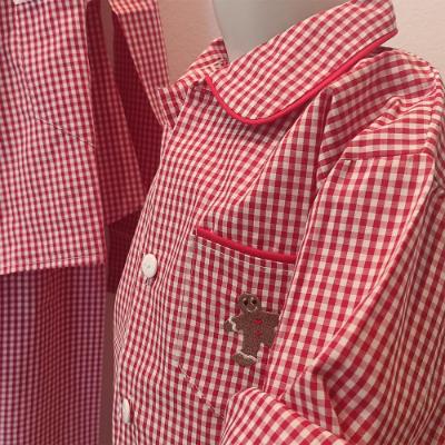 Picture of Salero Boys Gingerbread Man Pocket Gingham Pyjamas - Red White 