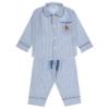 Picture of Salero Boys Gingerbread Man Pocket Gingham Pyjamas - Blue White 
