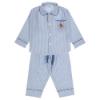 Picture of Salero Boys Gingerbread Man Pocket Gingham Pyjamas - Blue White 