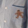 Picture of Salero Boys Gingerbread Man Pocket Gingham Pyjamas - Blue White 