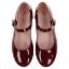 Picture of Panache Girls Scallop Pump - Burgundy Patent