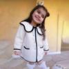 Picture of Marae Girls Wool Coat With Scallop Collar - Ivory Navy