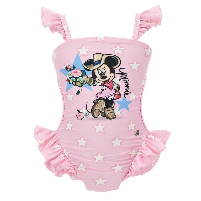 Picture of Monnalisa Girls Minnie Mouse Star Swimsuit - Pink