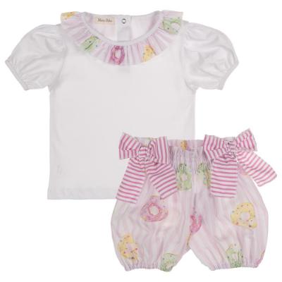 Picture of Meia Pata Baby Girls Bubbly Donuts Shorts & Top Set - White
