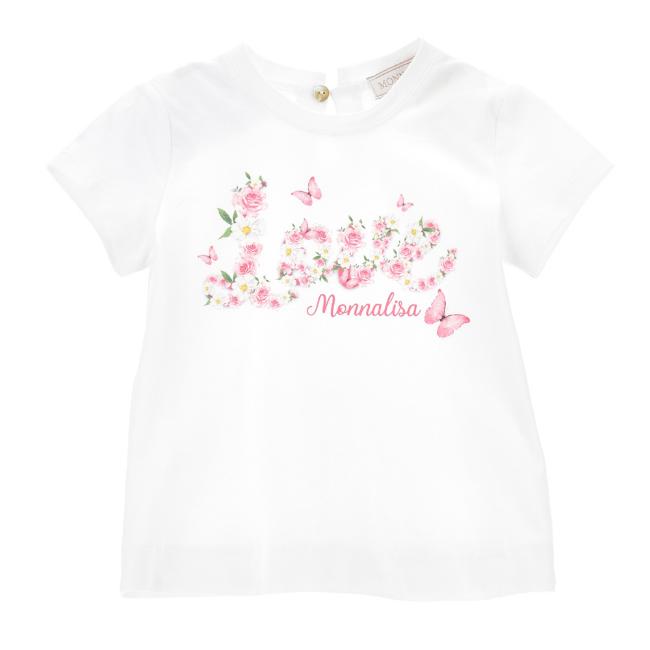 Picture of Monnalisa Bebe Girls Love Tunic Top - Ivory