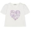 Picture of Monnalisa Chic Girls Floral Heart Top - Ivory Lilac