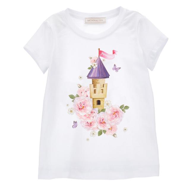 Picture of Monnalisa Girls Rapunzel Tower T-shirt - White