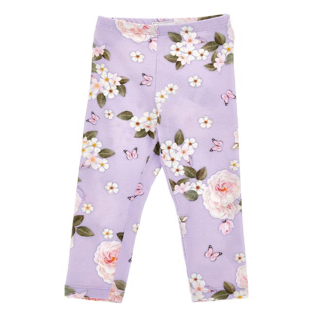 Picture of Monnalisa Girls Rapunzel Floral Leggings - Lilac