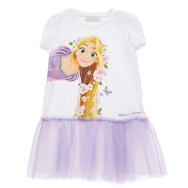 Picture of Monnalisa Girls Rapunzel Dress - White Lilac