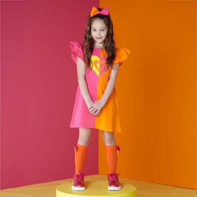 Picture of A Dee Mindy Love Hearts  Block Heart Jersey Dress  - Hot Pink 