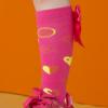 Picture of A Dee Mairi Love Hearts  Print Knee Sock - Hot Pink