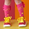 Picture of A Dee Jazzy Love Hearts High Top Canvas Trainers - Hot Pink