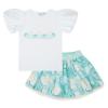 Picture of A Dee Olive Ocean Pearl Print Skirt Set - Bright White