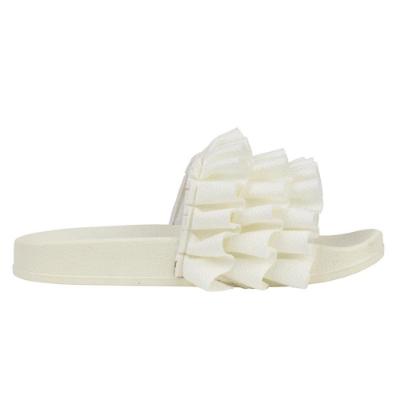 Picture of A Dee Frilly Ocean Pearl Triple Frill Slider - Bright White