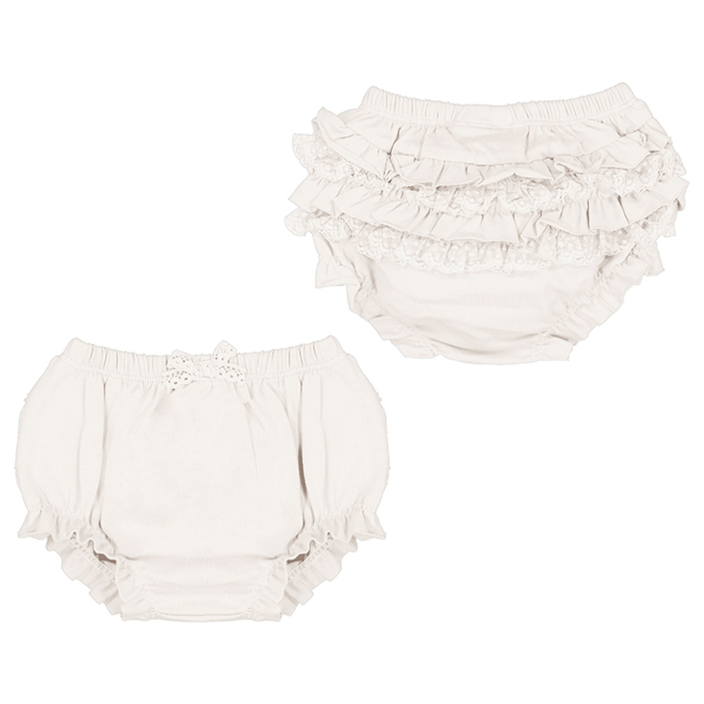 Mayoral Newborn Girls Frilly Knickers - Ivory.