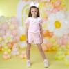 Picture of A Dee Linda Chic Chevron Broderie Anglaise Sweat Shorts Set - Pink Fairy