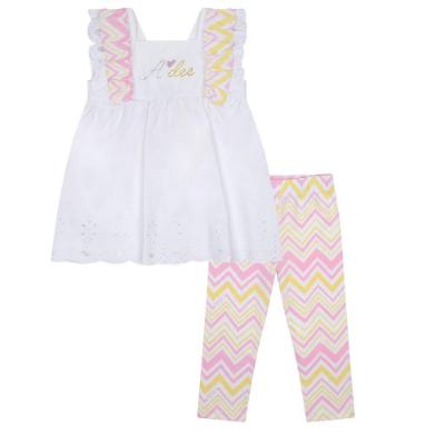 Picture of A Dee Lexy Chic Chevron Broderie Anglais Legging Set - Bright White