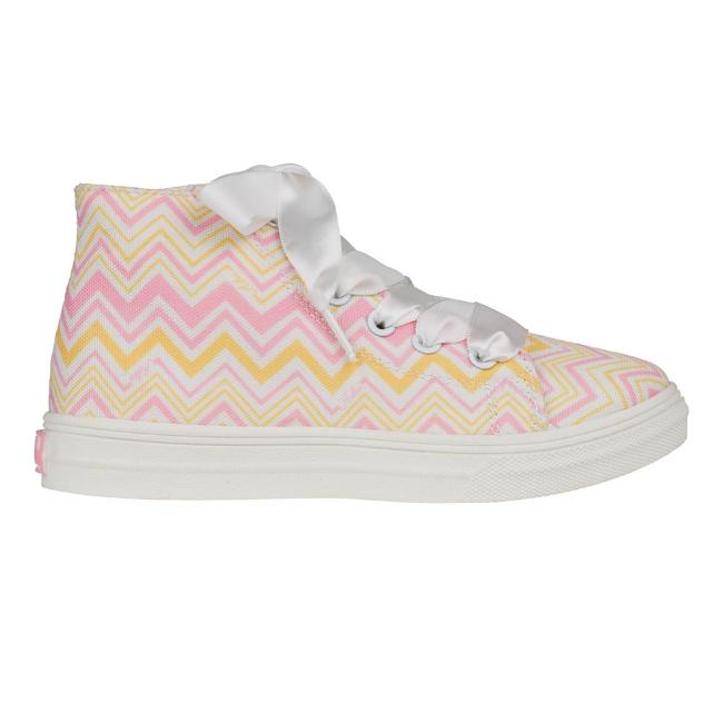 Picture of A Dee Jazzy Chic Chevron High Top Canvas Trainers - Pink Fairy