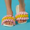 Picture of A Dee Frilly Chic Chevron Triple Frill Slider - Pink Fairy