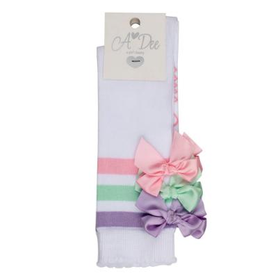Picture of  A Dee Noola Popping Pastels Bow Knee Sock - Bright White