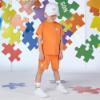 Picture of Mitch & Son Primary Puzzles Vasco Poly Logo Shorts Set - Bright Orange