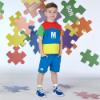 Picture of Mitch & Son Primary Puzzles Vian Sweat Shorts - Bright Blue