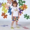 Picture of Mitch & Son Primary Puzzles Vincenzo Jigsaw T-shirt - Bright White